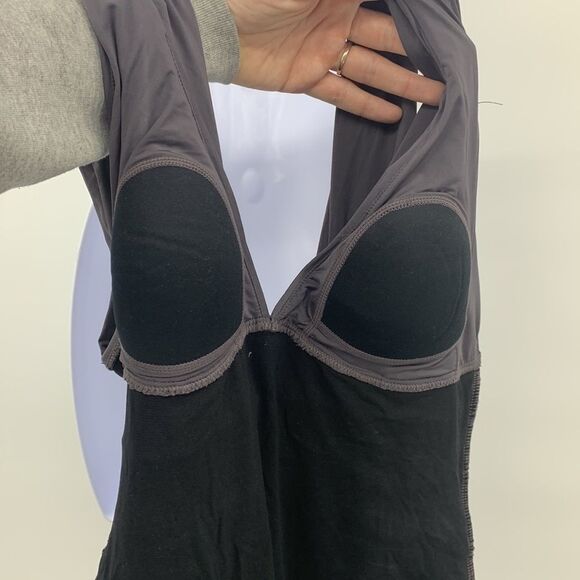 Garnet Hill Gray One Piece Swim Sz 8 - Picture 5 of 9